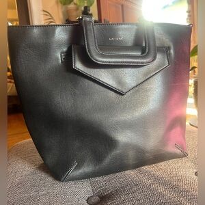 Matt & Nat Black Structured Vegan Leather Tote